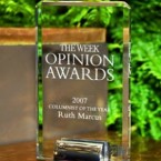 Joe Scarborough of Morning Joe, The Week editor-at-large Margaret Carlson,  and White House Chief of Staff Rahm Emanuel at this year's Opinion Awards