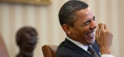 Obama laughs at unidentified joke: Americans are better than their European counterparts at making people laugh, according to a recent unscientific poll.