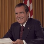 President Richard Nixon is all smiles in a 1969 photo: Gawker reports that the original idea for Fox News was "buried deep within the Richard Nixon Presidential Library," in a 1970 memo.