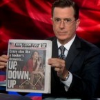 Stephen Colbert scored a comic victory Wednesday night when mocking the New York Post's absurd stock market headline.