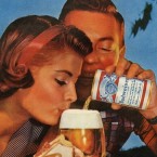 A beer ad from 1959, when Budweiser was king: Sales of the full-calorie American brew fell 30 percent between 2005 and 2010.