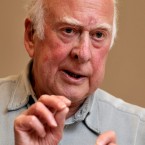 British physicist Peter Higgs is the namesake of the Higgs boson (the so-called God particle), the discovery of which would answer some critical questions about why particles have mass.