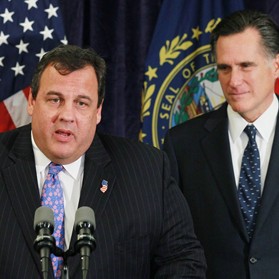 New Jersey Gov. Chris Christie threw his support behind Mitt Romney Tuesday.