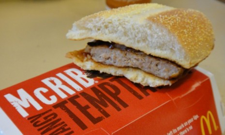 This McDonald's sandwich's ingredients reportedly include "restructured meat product" and a flour-bleaching agent used to make the soles of shoes. Delectable?