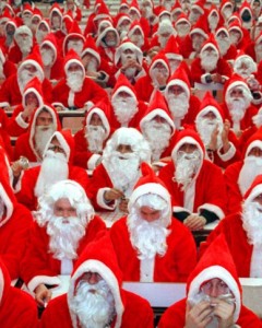 A Berlin Santa Claus school: This year's class of jolly men are taught to steer children's lofty (iPod) and admirable (a job for dad) gift requests to more realistic wishes.