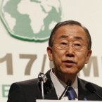 U.N. Secretary-General Ban Ki-moon at December's climate change conference in South Africa: World leaders salvaged a last-minute compromise, but critics say it's not nearly enough.