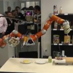 James, the robot, layers condiments, meat, and cheese between toasted pieces of bread after being given the simple command: "Make me a sandwich."