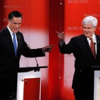 The four remaining Republican presidential hopefuls went all out Monday night for their 18th round of finger-pointing, in what was a particularly aggressive debate in Tampa, Fla.