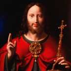 A Joos Van Cleve painting of Christ: Quoting scripture in a recent speech, President Obama said that the blessed should give more than the less fortunate.