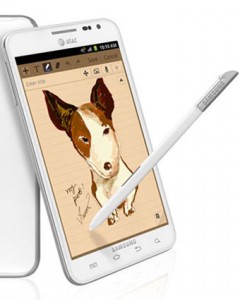 The Samsung Galaxy Note has a 5.3-inch screen, much larger than the iPhone's 3.5-inch screen.