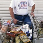 A man at an Ohio foodbank: Last year, 45 million Americans received food stamps.
