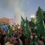 Greeks attend a campaign rally in Athens on Friday. The country's political parties, fiercely divided on whether to accept austerity measures, seem unable to agree on a governing coalition.