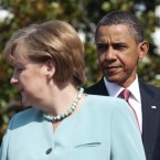President Obama and German Chancellor Angela Merkel in Washington last year: During the weekend's G-8 meeting, Obama will likely encourage Germany to rethink its harsh austerity demands.
