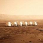 An illustration of Mars One's proposed human settlement: The newly created group sees the Red Planet as the "Plymouth Rock" of our near future.