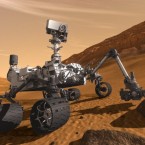 An artist's concept of Curiosity on Mars: In order to do its job investigating the red planet for traces of microbial alien life, the NASA rover must first survive the landing.