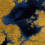 Images from NASA's 2004 Cassini mission show river networks draining into lakes in north polar region of Saturn's largest natural satellite, Titan.