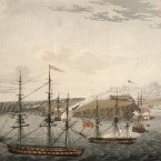A depiction of the attack on Fort Oswego, Lake Ontario, 1814: After two years of fighting, the near-bankrupt U.S. government and the British government signed a peace treaty on Christmas Eve 1814.