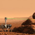 An artist's conception of Curiosity rover's ChemCam laser, which allows scientists here on Earth to examine what Mars is made of.