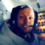 Neil Armstrong is pictured inside the Lunar Module "Eagle" which touched down on the Sea of Tranquility on the east side of the moon at 4:17 p.m. July 20, 1969.