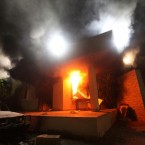 The U.S. Consulate in Benghazi aflame during the attack on Sept. 11 that left Ambassador Chris Stevens and three others dead.