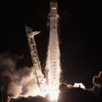 &nbsp;A SpaceX Falcon 9 rocket attached to the cargo-only capsule called Dragon lifts off from the launch pad on Oct. 7 in Cape Canaveral, Fla. The spacecraft is carrying supplies, including ice cream, to the International Space Station.