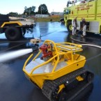 Thermite is a miniature tank capable of pumping out 500 gallons of water per minute to help fight fires.