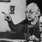 Albert Einstein records a lecture in Jan., 1955, just four months before his death: The venerable scientist's brain was removed just hours after he passed away.
