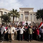 Supporters of Egyptian President Mohamed Morsi rally in front of the Supreme Constitutional Court in Maadi, south of Cairo, on Dec. 2.