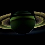 NASA's Cassini spacecraft snapped this photo of Saturn while it was in the planet's shadow.