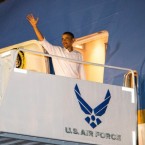 Obama boards Air Force One in Honolulu. He arrived in Washington earlier than expected this week to attend to the fiscal cliff crisis.