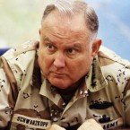 Gen. H. Norman Schwarzkopf during an interview in 1990. Schwarzkopf died Thursday at 78.