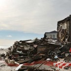 A home destroyed by Hurricane Sandy in the Belle Harbor neighborhood of the Rockaways, Queens.