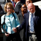 Former Democratic Rep. Gabrielle Giffords&nbsp;and her husband Mark Kelly after the sentencing of Tucson shooter, Jared Lee Loughner, on Nov. 8, 2012.