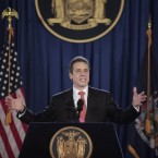 New York Gov. Andrew Cuomo speaks at his inauguration in January 2011.