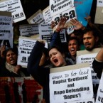 Indian students protest against Hindu religious leader Asaram Bapu&nbsp;on Jan. 8.