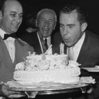 Richard Nixon blows out the candles on his&nbsp;48th birthday: Jan. 9, 1961.