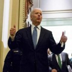 Vice President Joe Biden celebrates after bringing the Senate back from the brink.&nbsp;