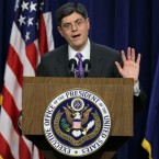 Lew, serving as Office of Management and Budget director in 2011, speaks during a news briefing.