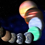 An artist rendering of the different types of planets in our Milky Way as determined by NASA's Kepler spacecraft.