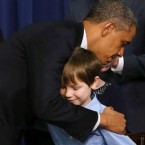 On Jan. 16, President Obama hugs children who wrote letters to the White House about gun violence.