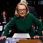 Hillary Clinton takes her seat ahead of the Benghazi hearing on Jan. 23.